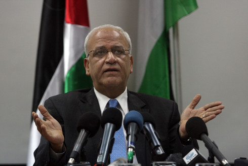 Saeb Erekat, chief Palestinian negotiator,during a news conference in Ramallah on the West Bank on January 2, 2012.photo by Issam Rimawi/ FLASH90
 *** Local Caption *** ñàéá òøé÷àú