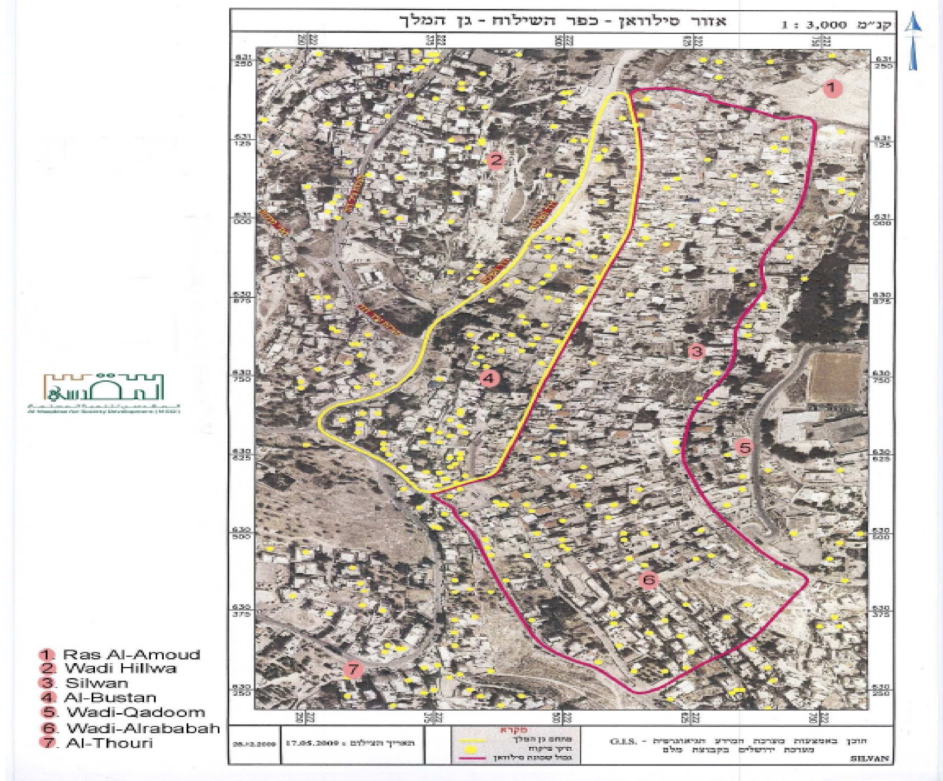 Una mappa rivela l’intenzione di demolire centinaia di case palestinesi a Gerusalemme Est