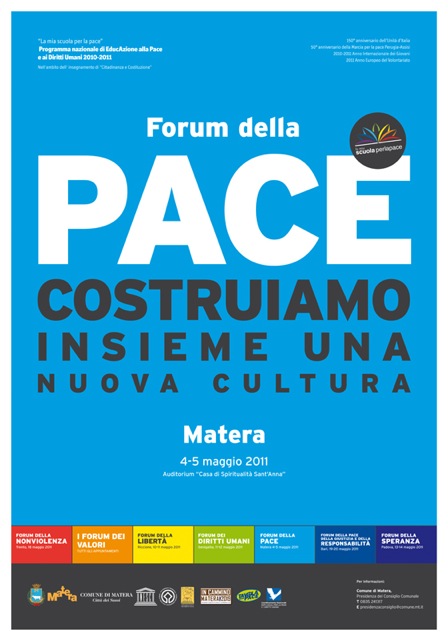 Domani a Matera il Forum della pace
