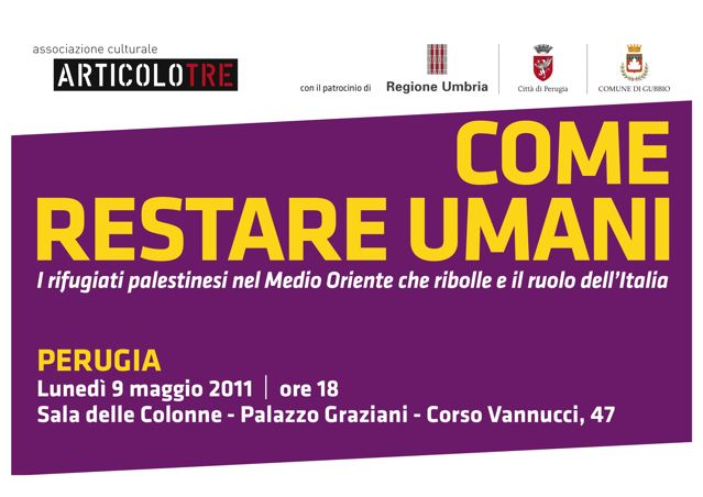 Il 9 maggio a Perugia: Come Restare Umani