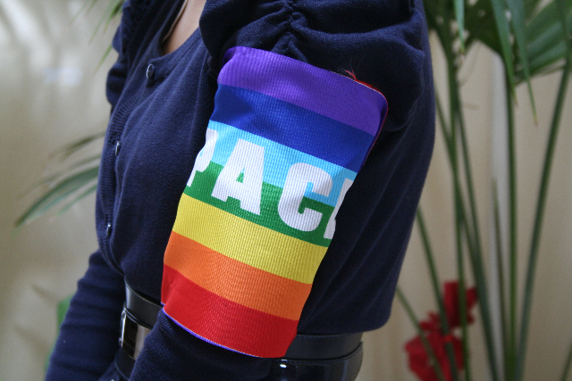 In consiglio con la Fascia della pace al braccio