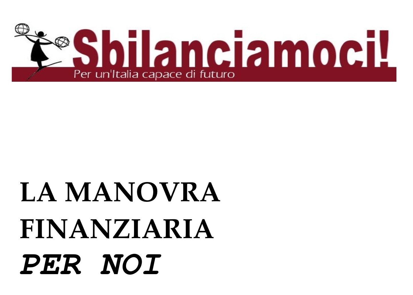 La Controfinanziaria di Sbilanciamoci!