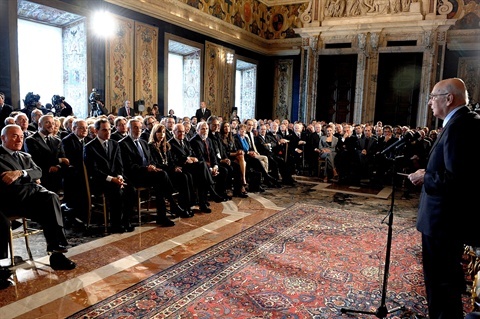 Napolitano: Tenere sempre cari i diritti di libertà e i principi democratici