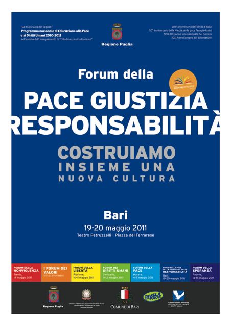 La scuola rigenera i valori: da domani a Bari il Forum della Pace, della Giustizia e della Responsabilità