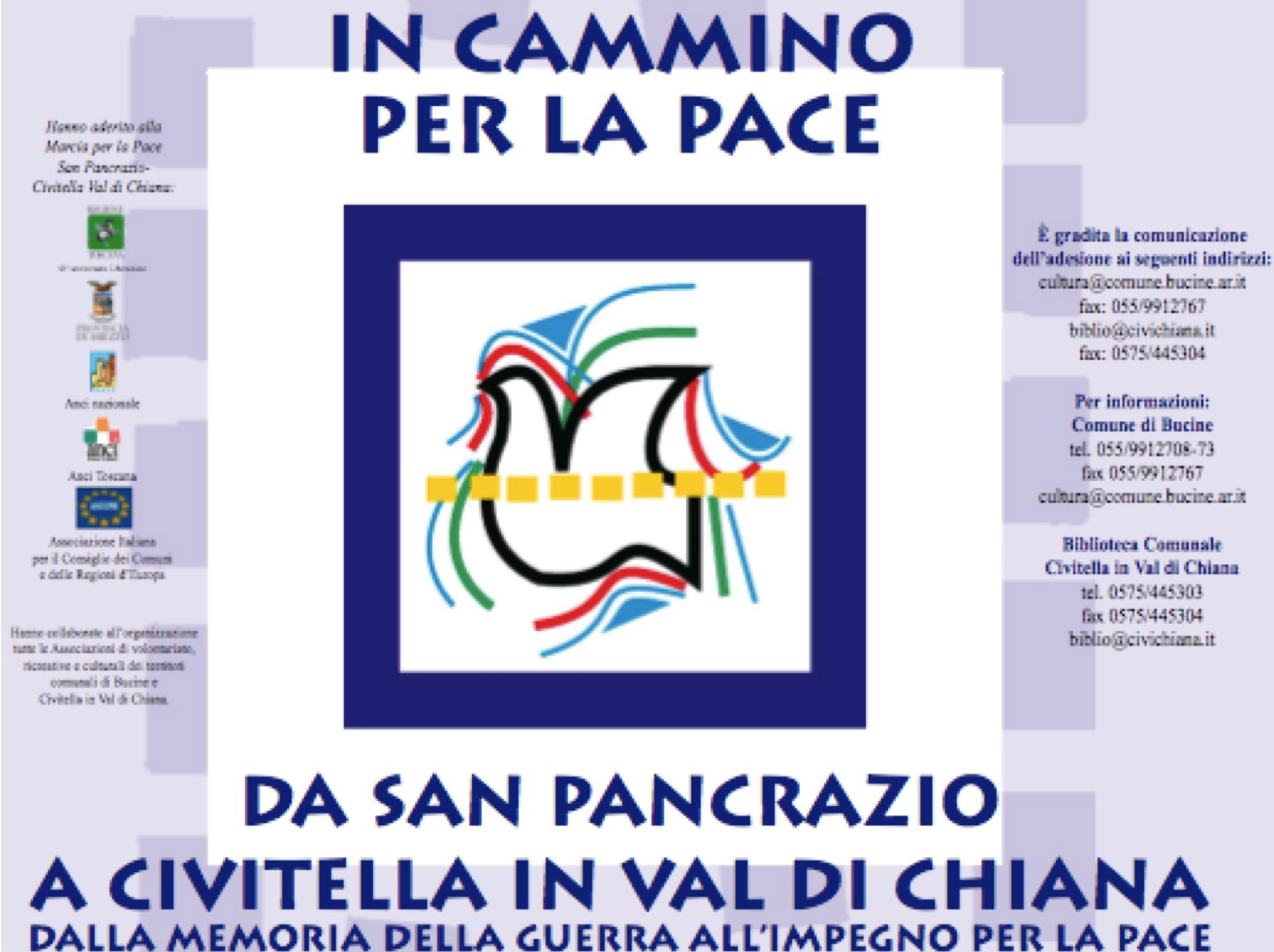 Oggi in cammino per la pace da San Pancrazio a Civitella in Val di Chiana